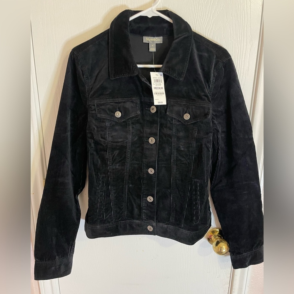 Women's STYLE&CO Corduroy Classic Long-Sleeve Jacket, Created for Macy's NWT - Picture 2 of 7